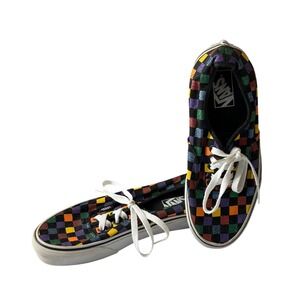 Vans Authentic Sneakers Mens 7.5, Womens 9 Multi Color Glitter Checkerboard